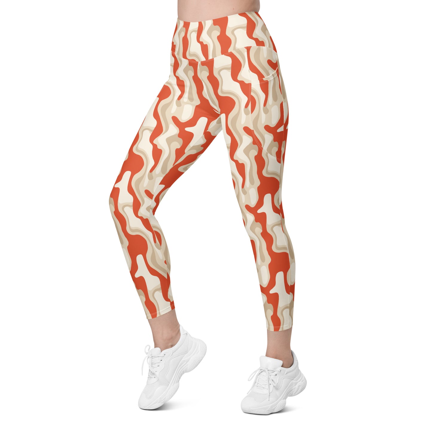 Leggings mit Taschen - Orange-Ocker