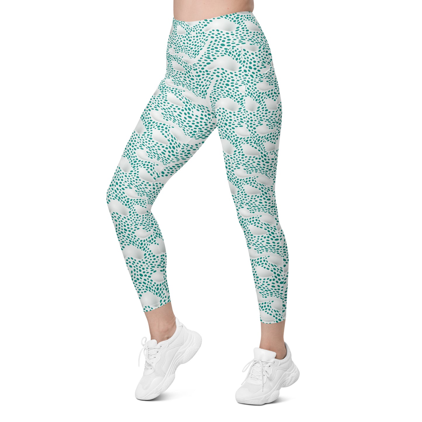 Leggings mit Taschen - Grüne Pünktchen