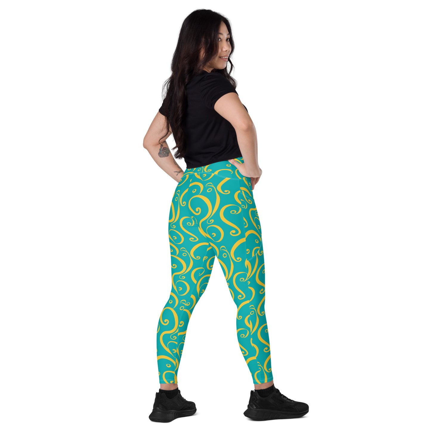Leggings mit Taschen - Gelbe Welle