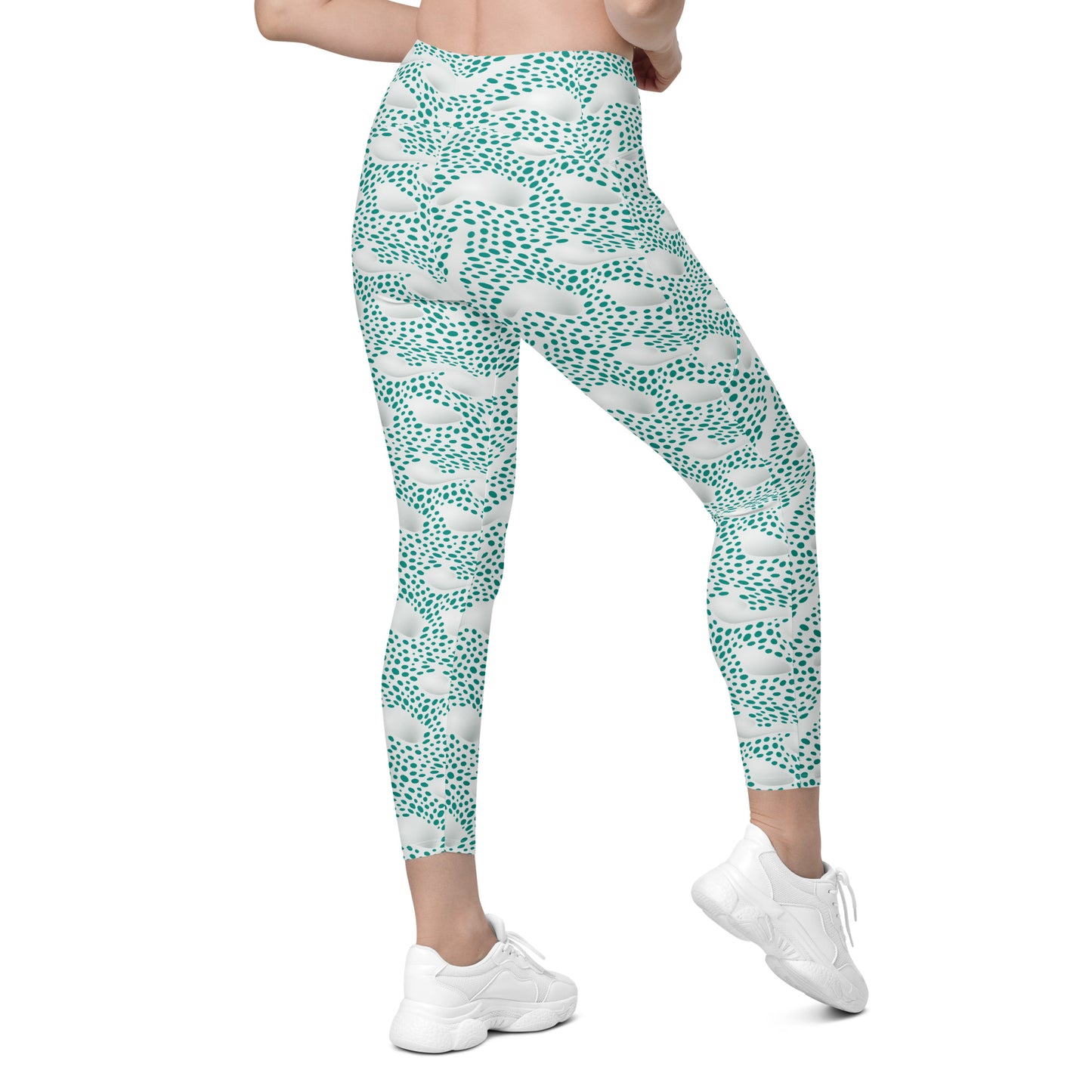 Leggings mit Taschen - Grüne Pünktchen