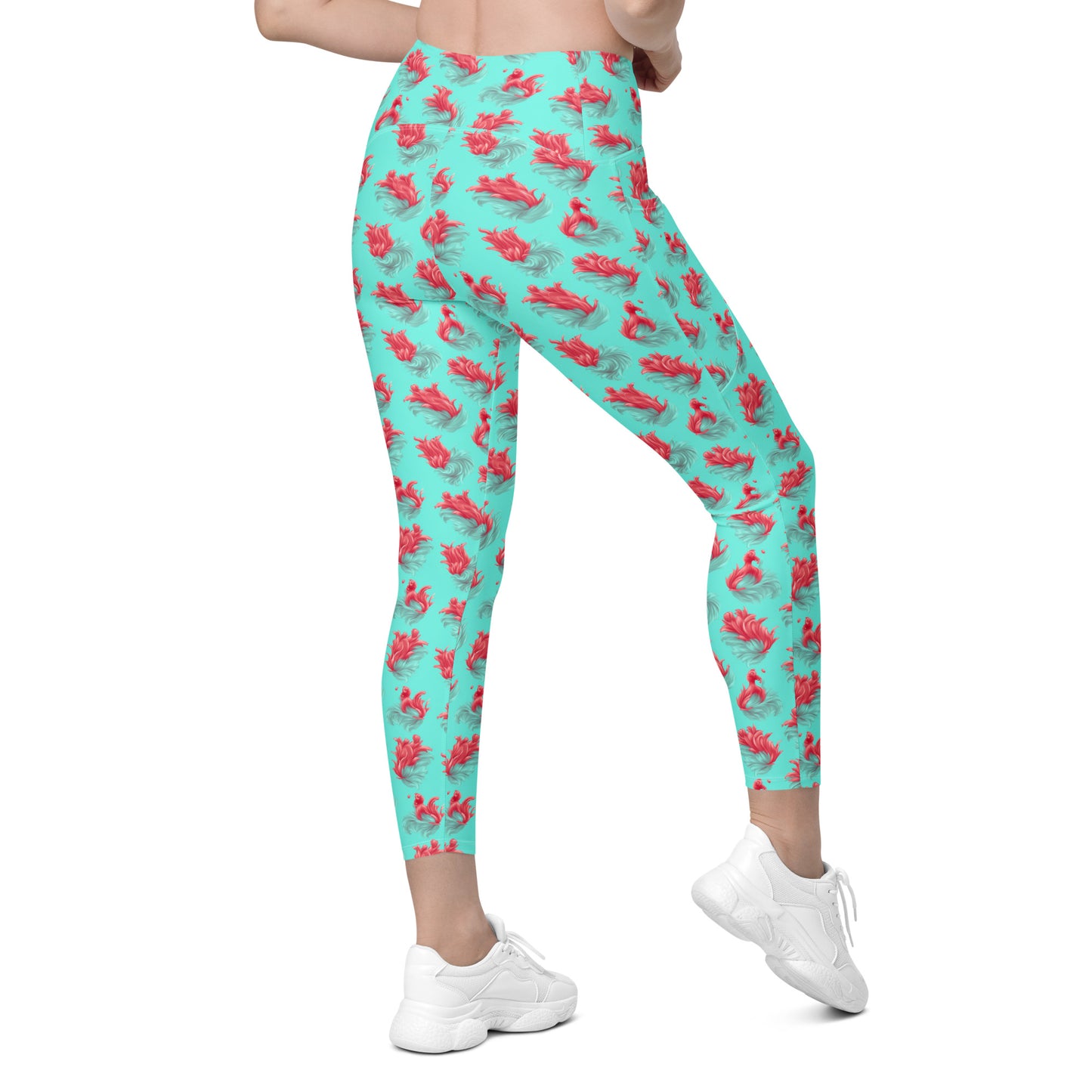 Leggings mit Taschen - Rote Flamme