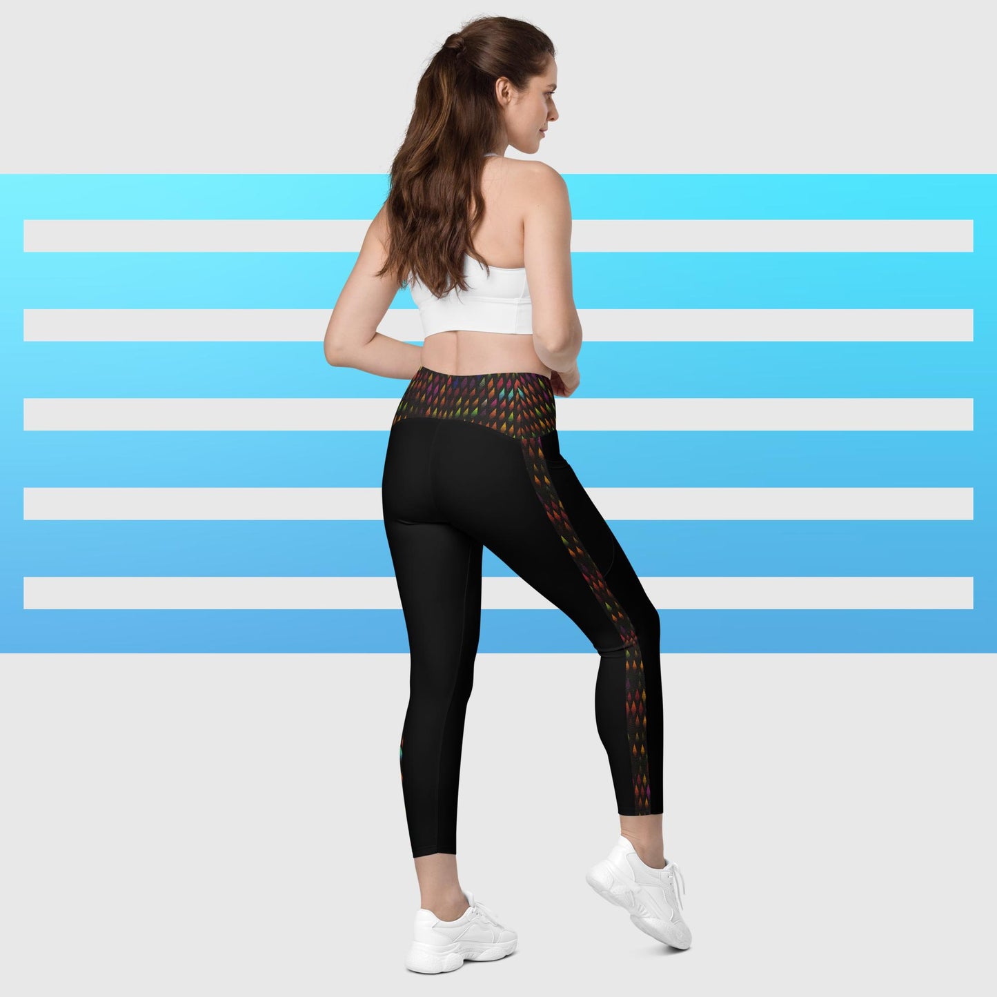 Leggings mit Taschen - Schwarz-Raute