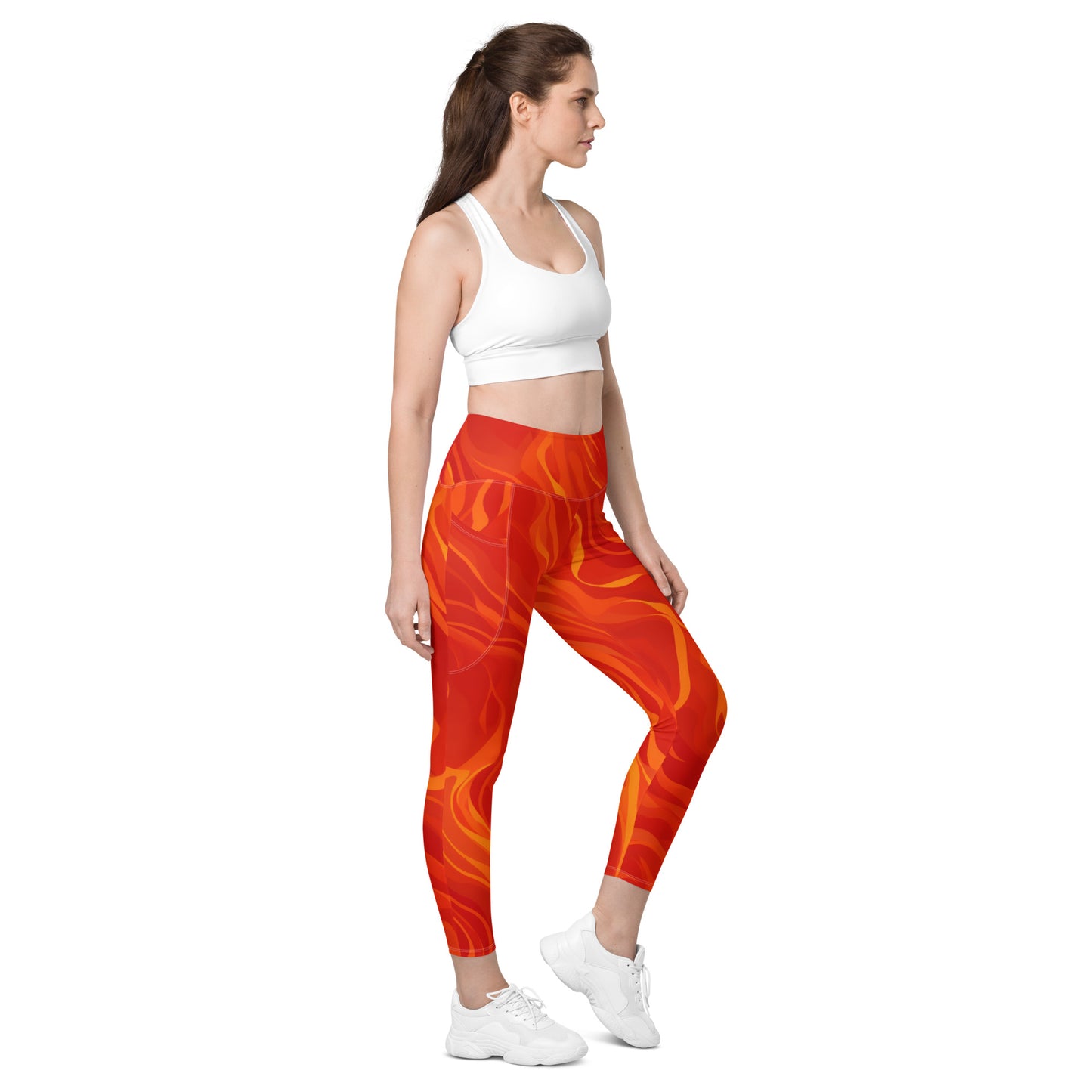 Leggings mit Taschen - Red Fire
