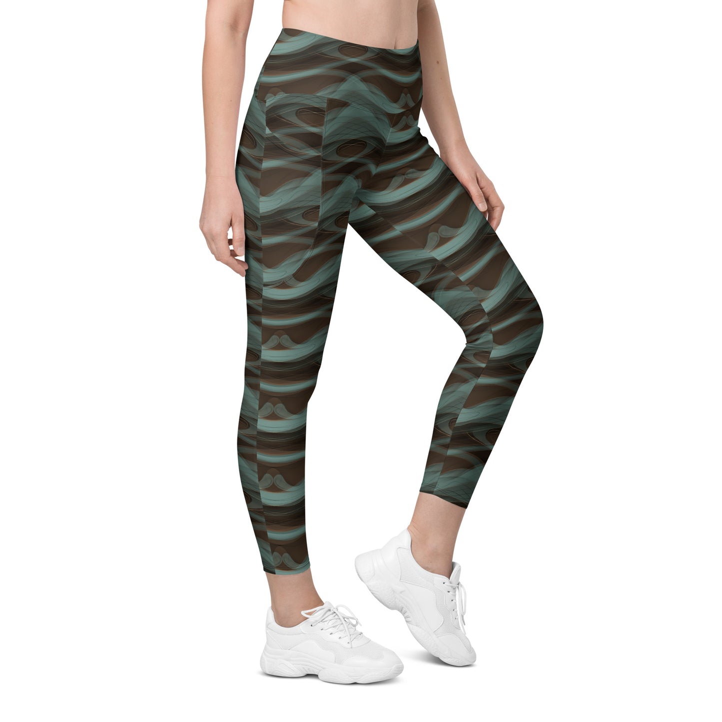 Leggings mit Taschen - Grüne Welle