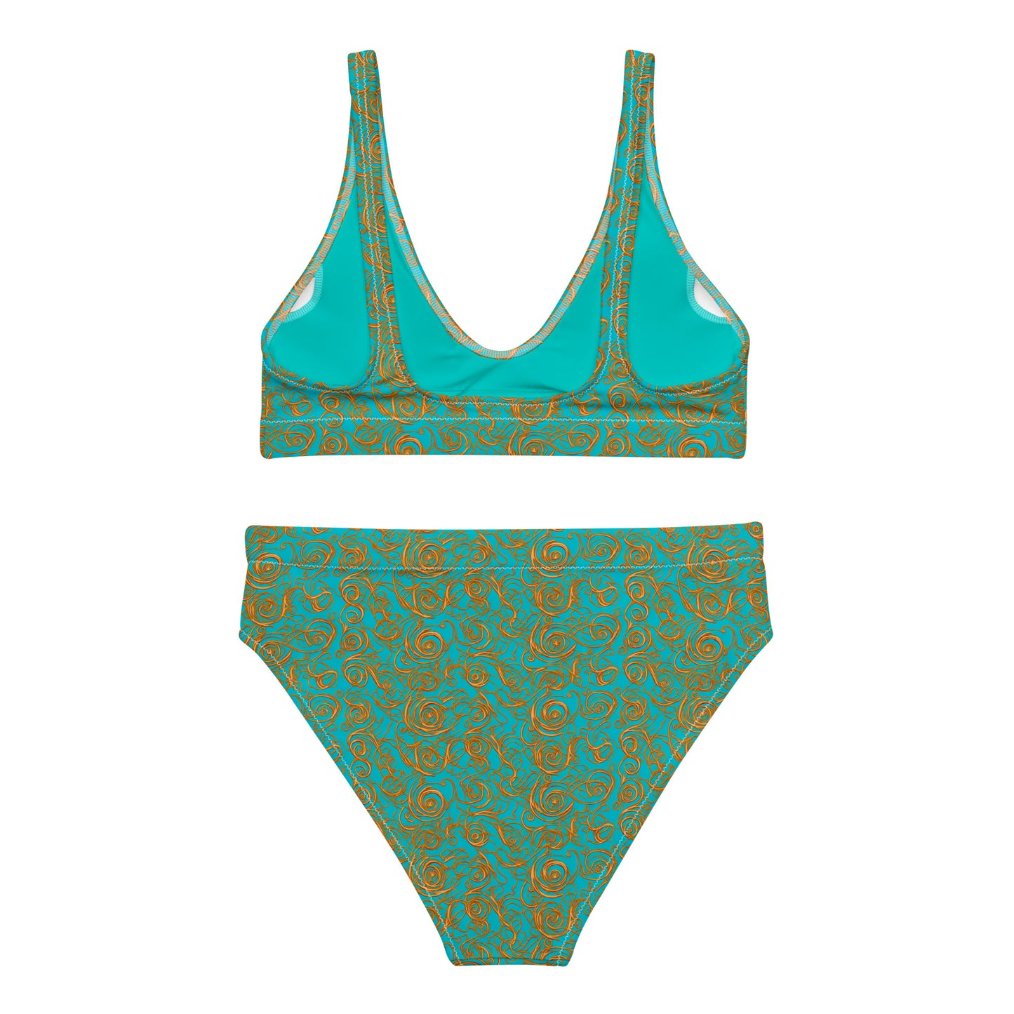 High Waist Bikini - Türkis Barock