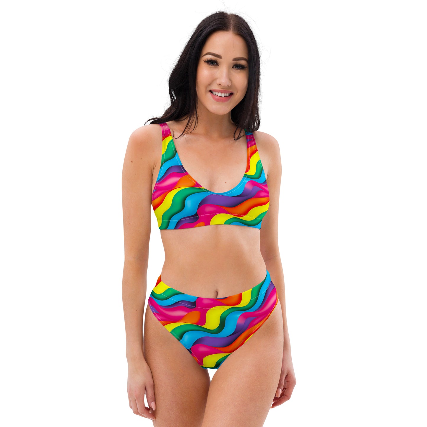 High Waist Bikini - Color Wave