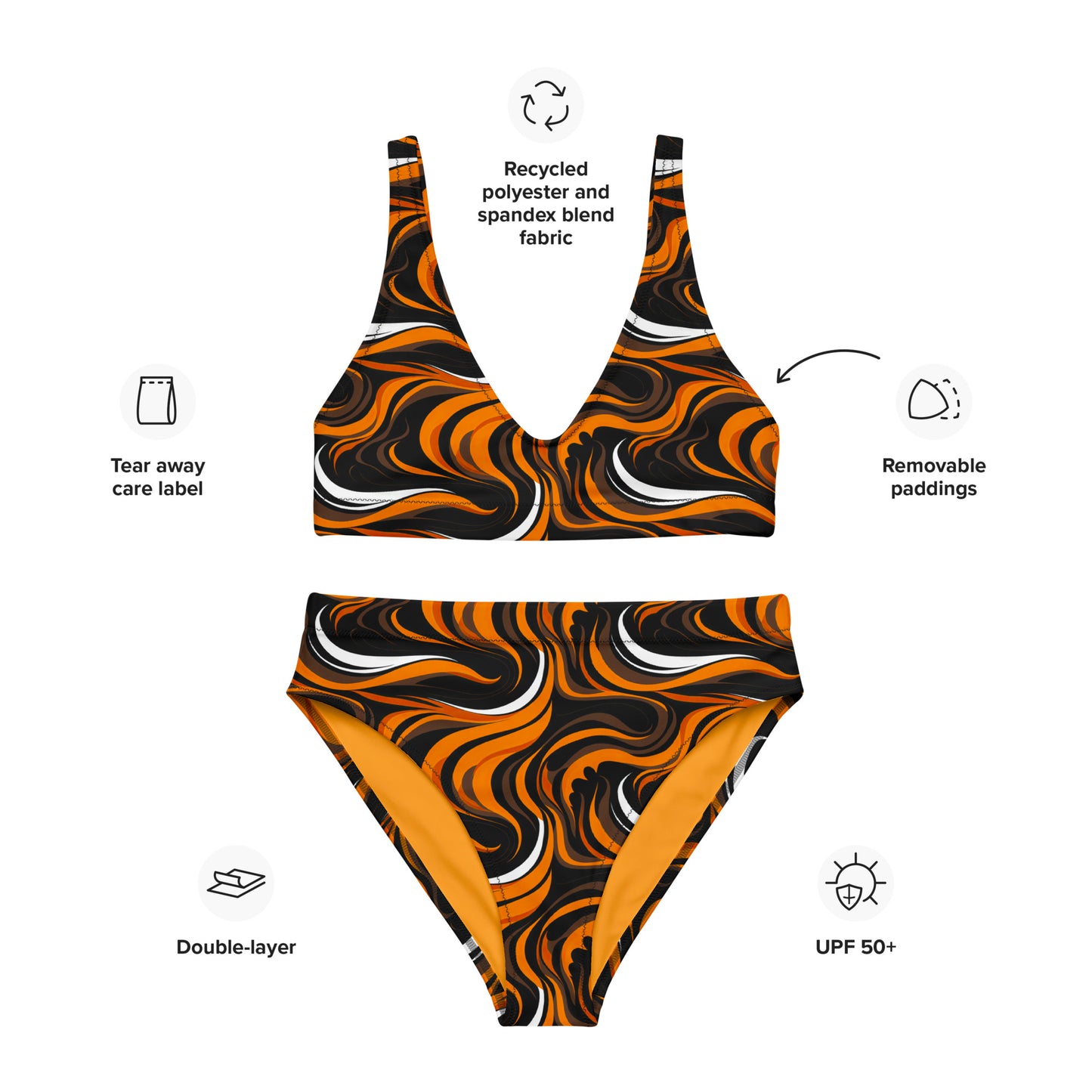 High Waist Bikini - Tiger
