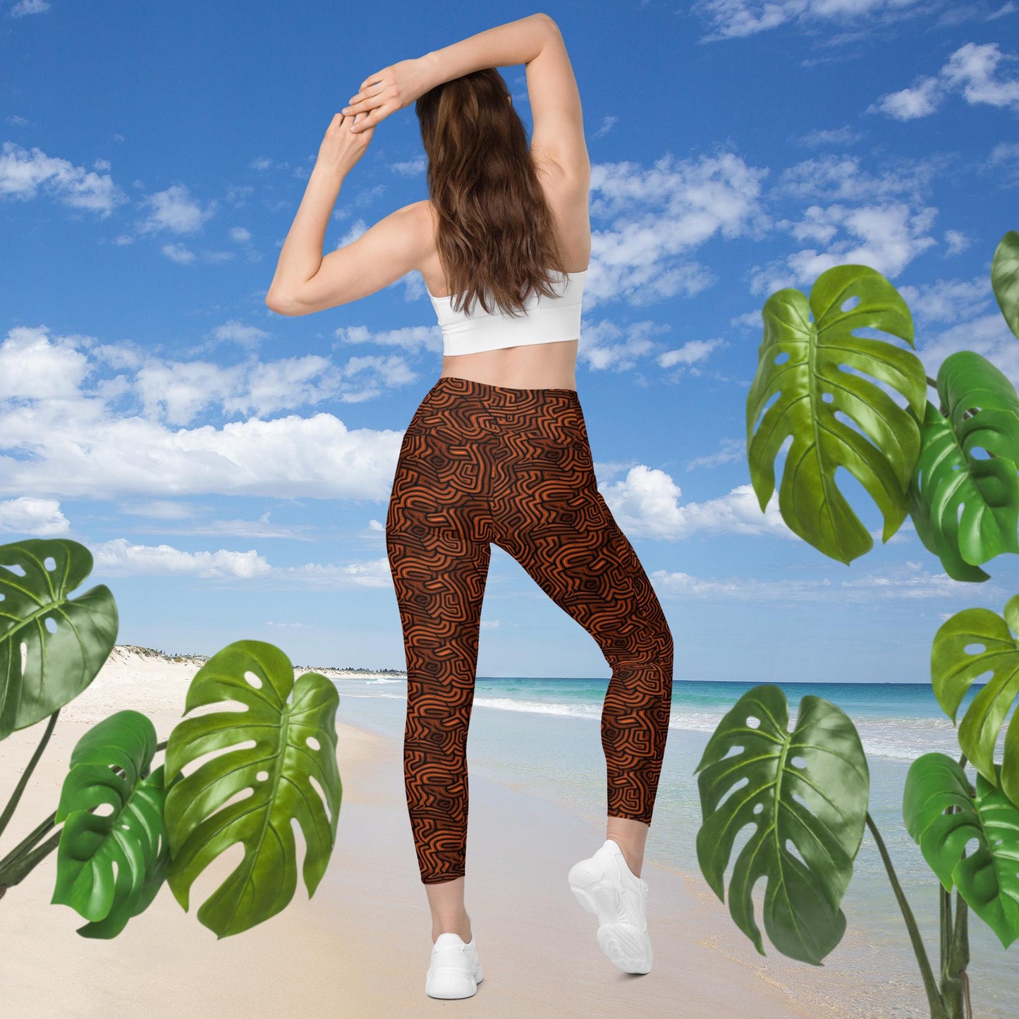 Leggings mit Taschen - Afrikanische Erde