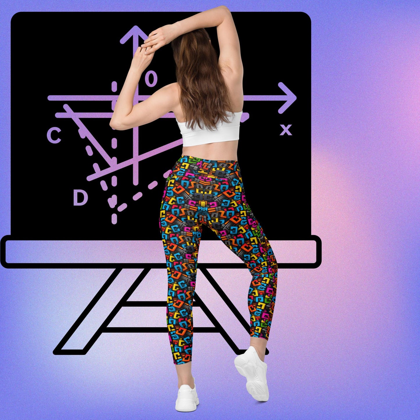 Leggings mit Taschen - Bunte Buchstaben