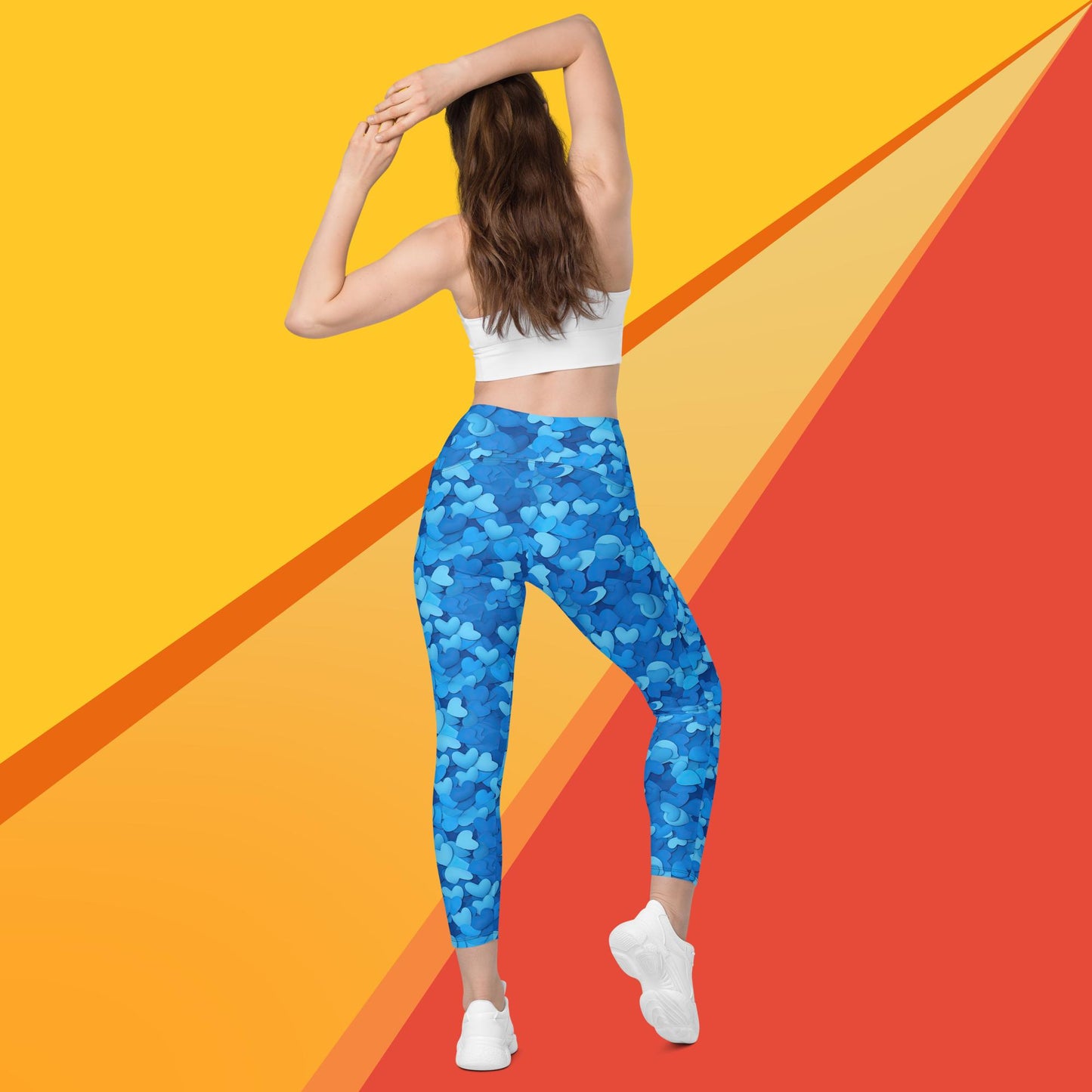 Leggings mit Taschen - HLblaue Herzen