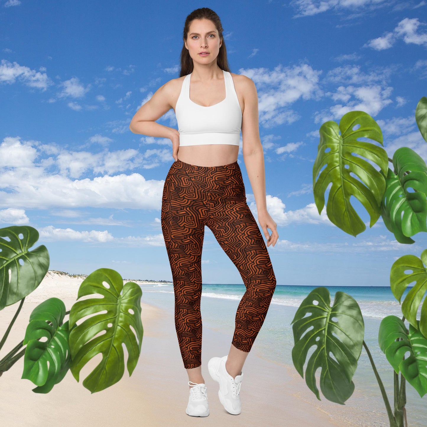 Leggings mit Taschen - Afrikanische Erde