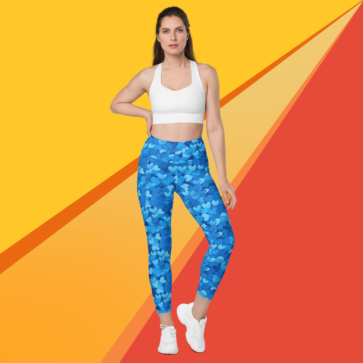 Leggings mit Taschen - HLblaue Herzen
