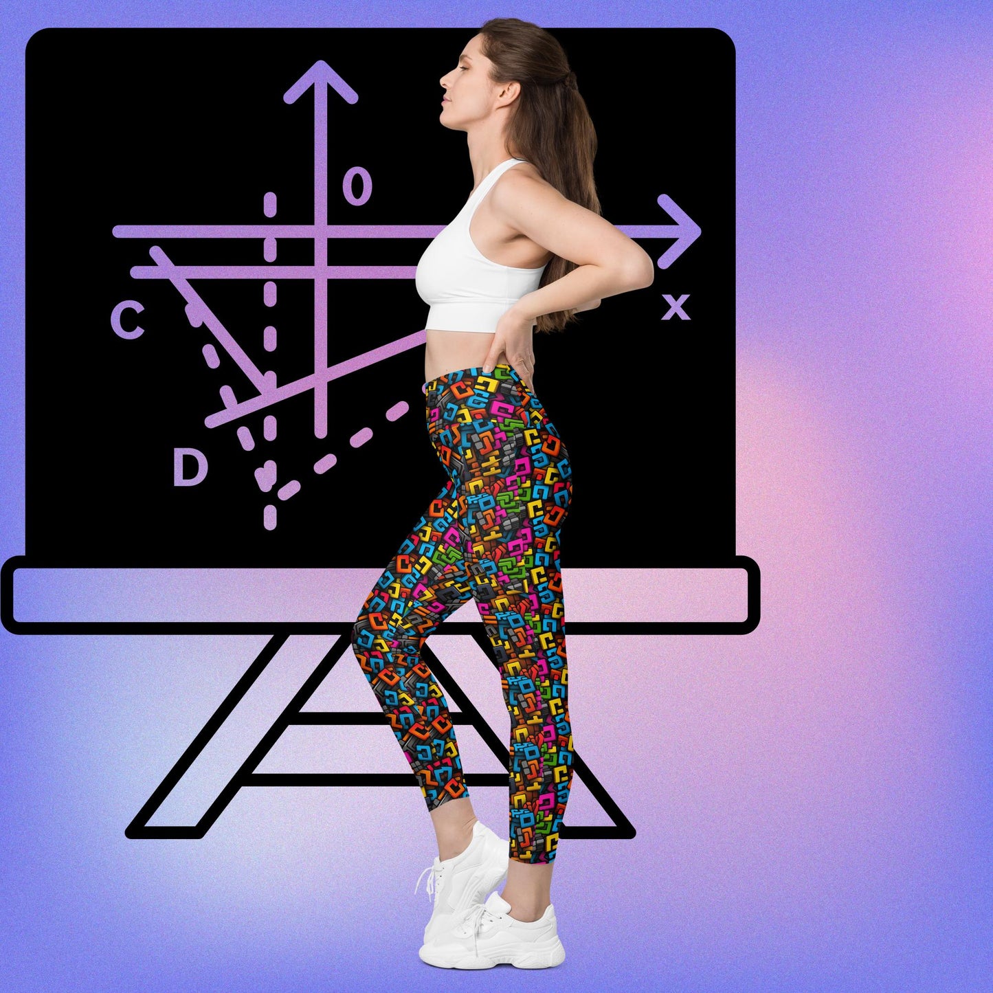 Leggings mit Taschen - Bunte Buchstaben