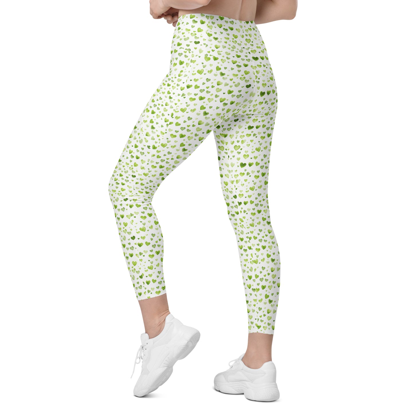 Leggings mit Taschen - Grünes Herzilein