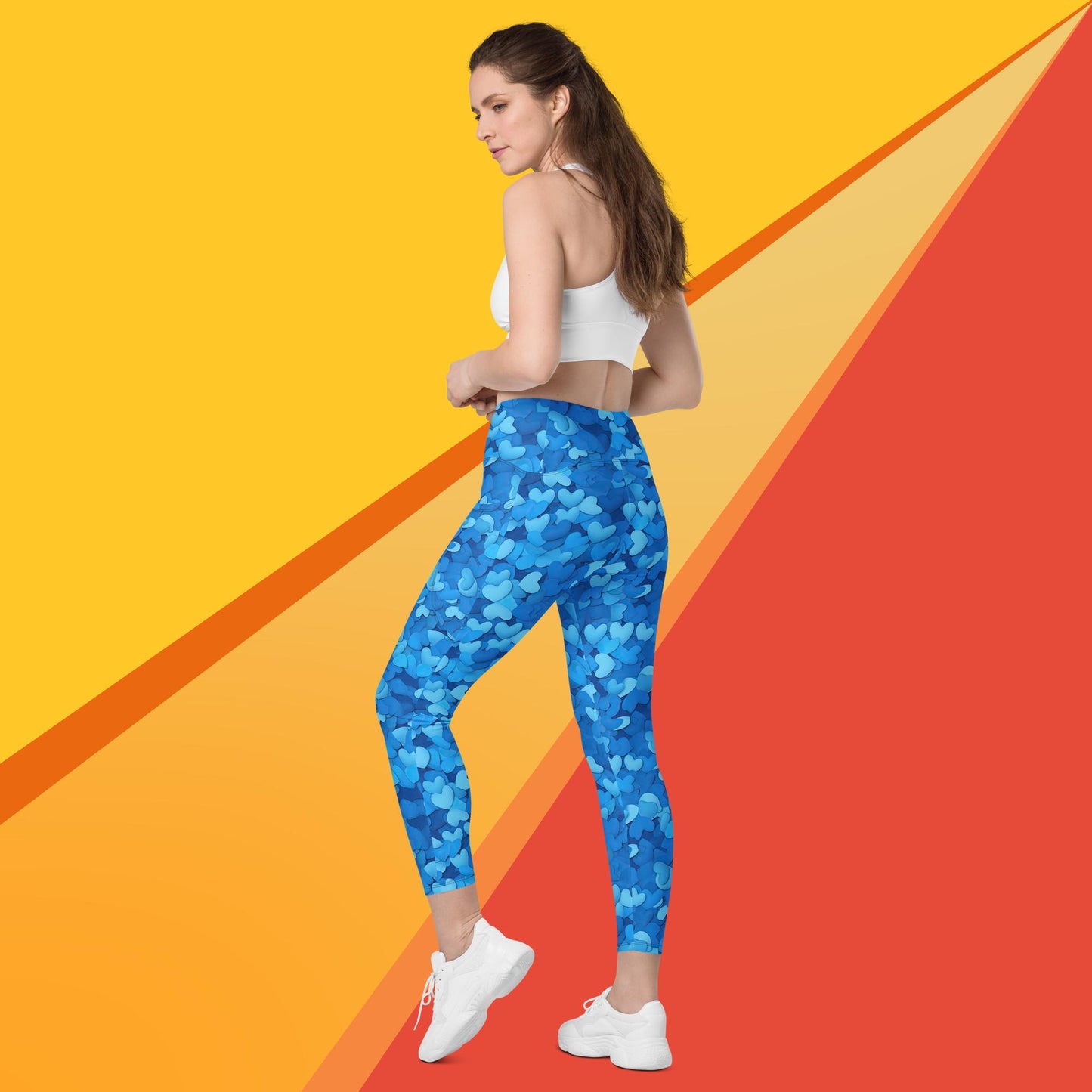 Leggings mit Taschen - HLblaue Herzen