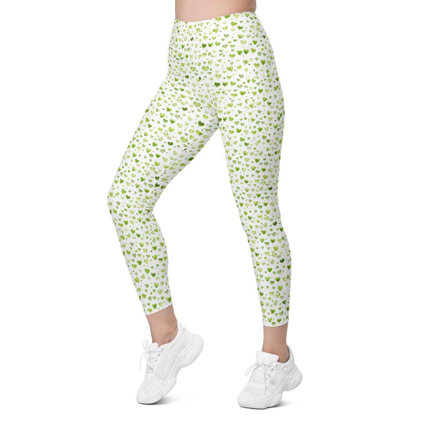Leggings mit Taschen - Grünes Herzilein