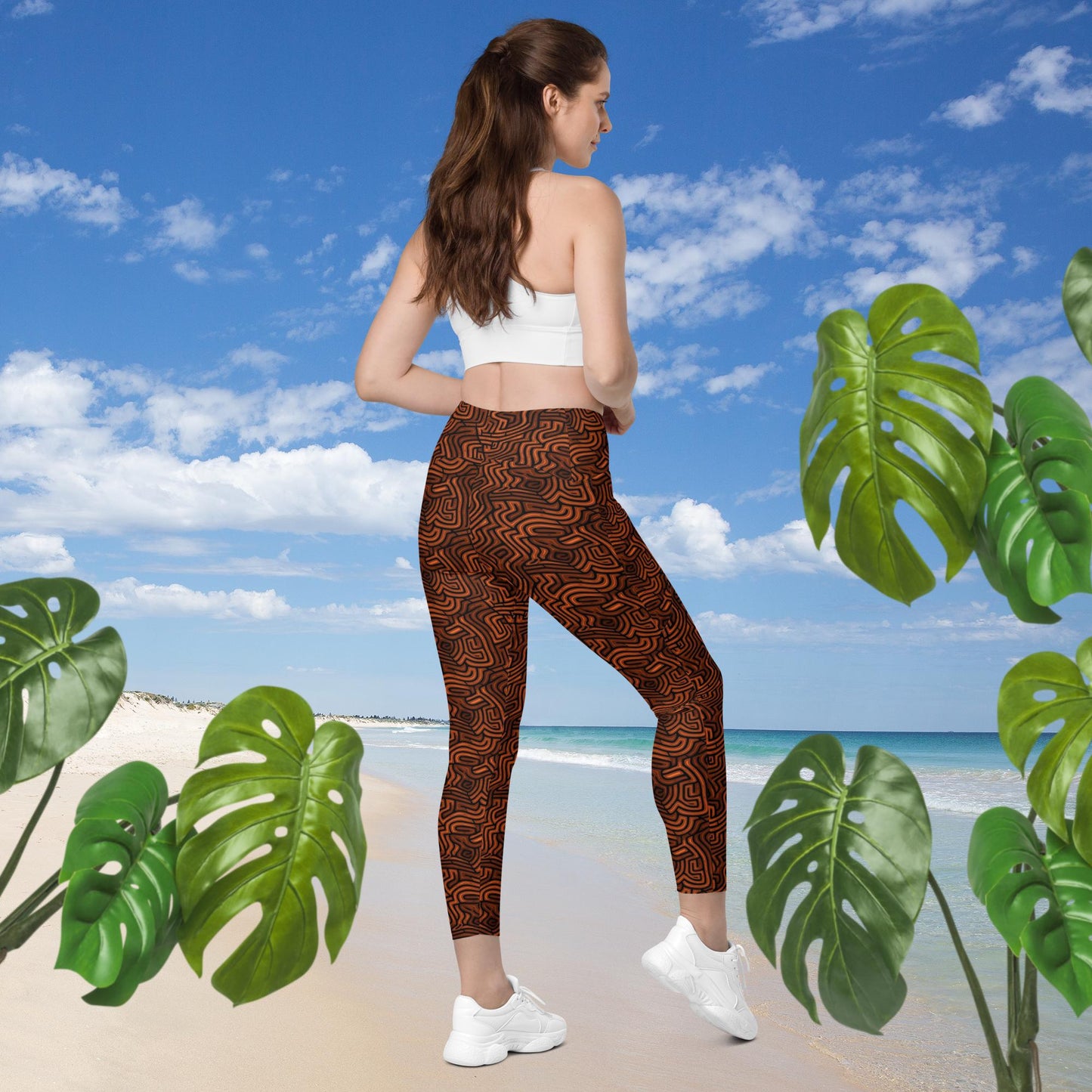 Leggings mit Taschen - Afrikanische Erde