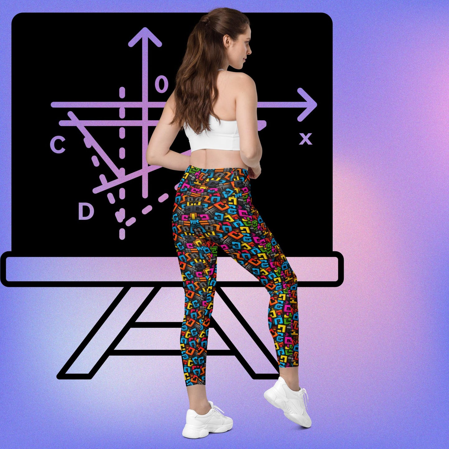 Leggings mit Taschen - Bunte Buchstaben