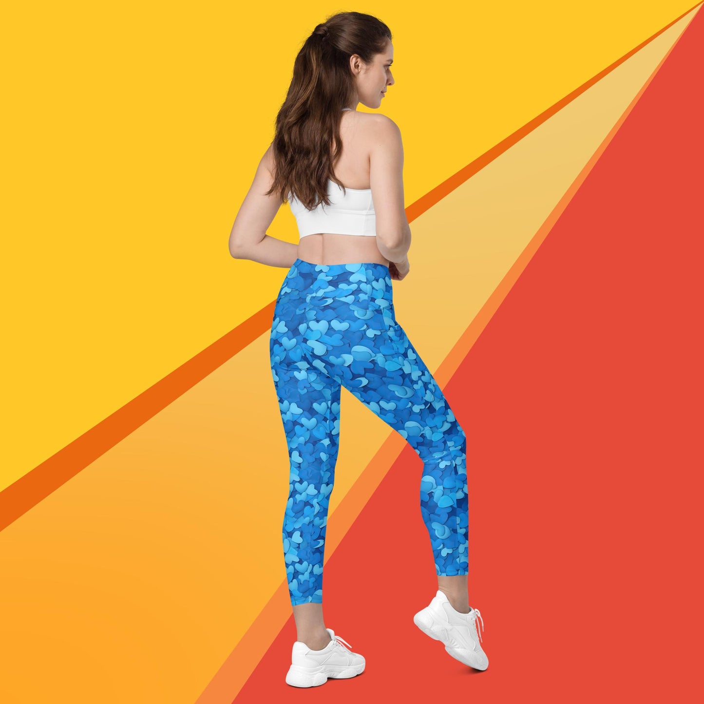 Leggings mit Taschen - HLblaue Herzen