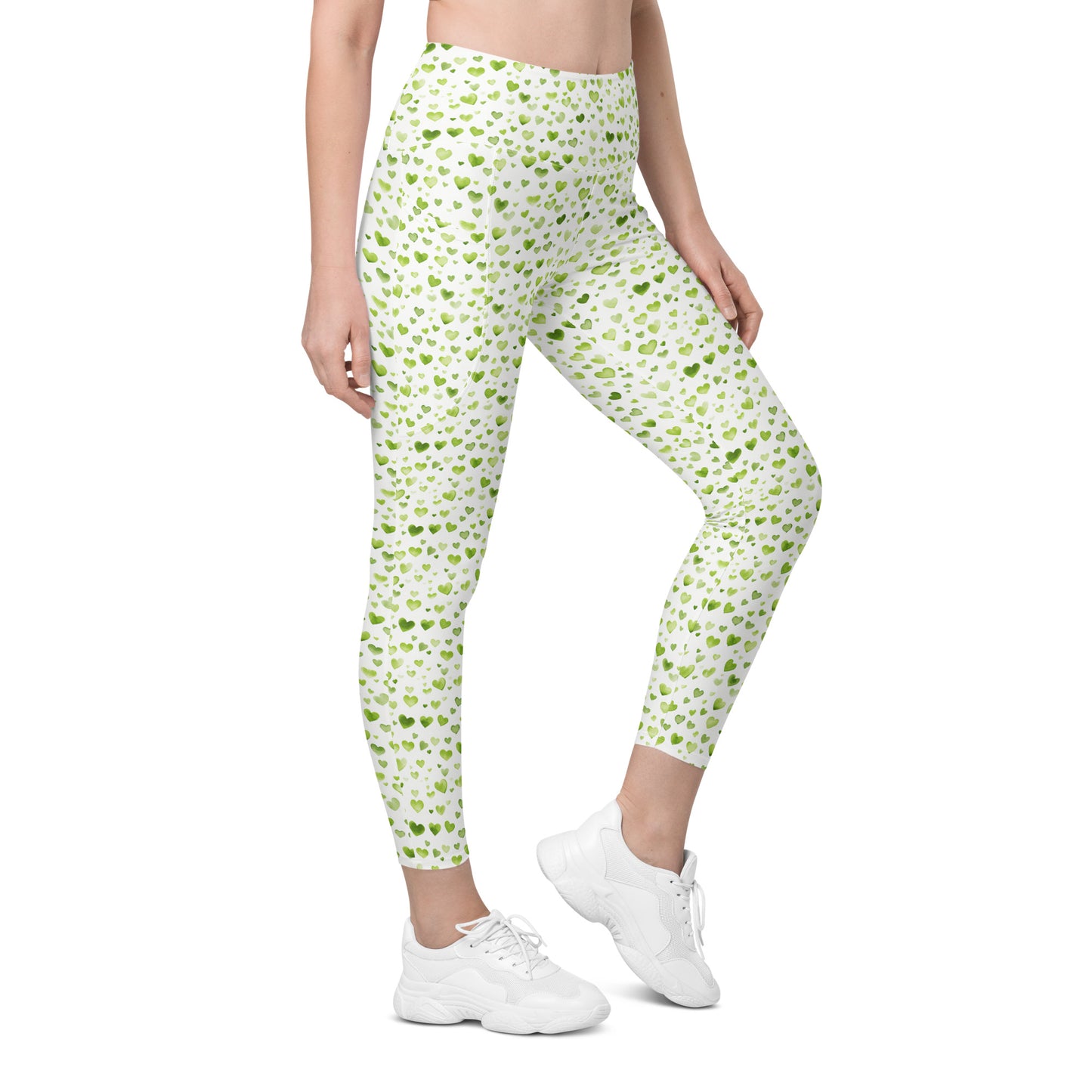 Leggings mit Taschen - Grünes Herzilein