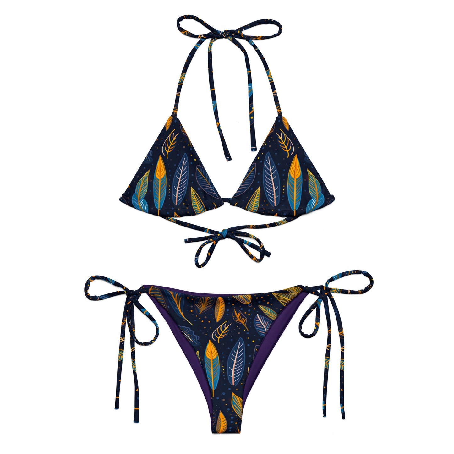 Schnürbikini - Blaue Feder