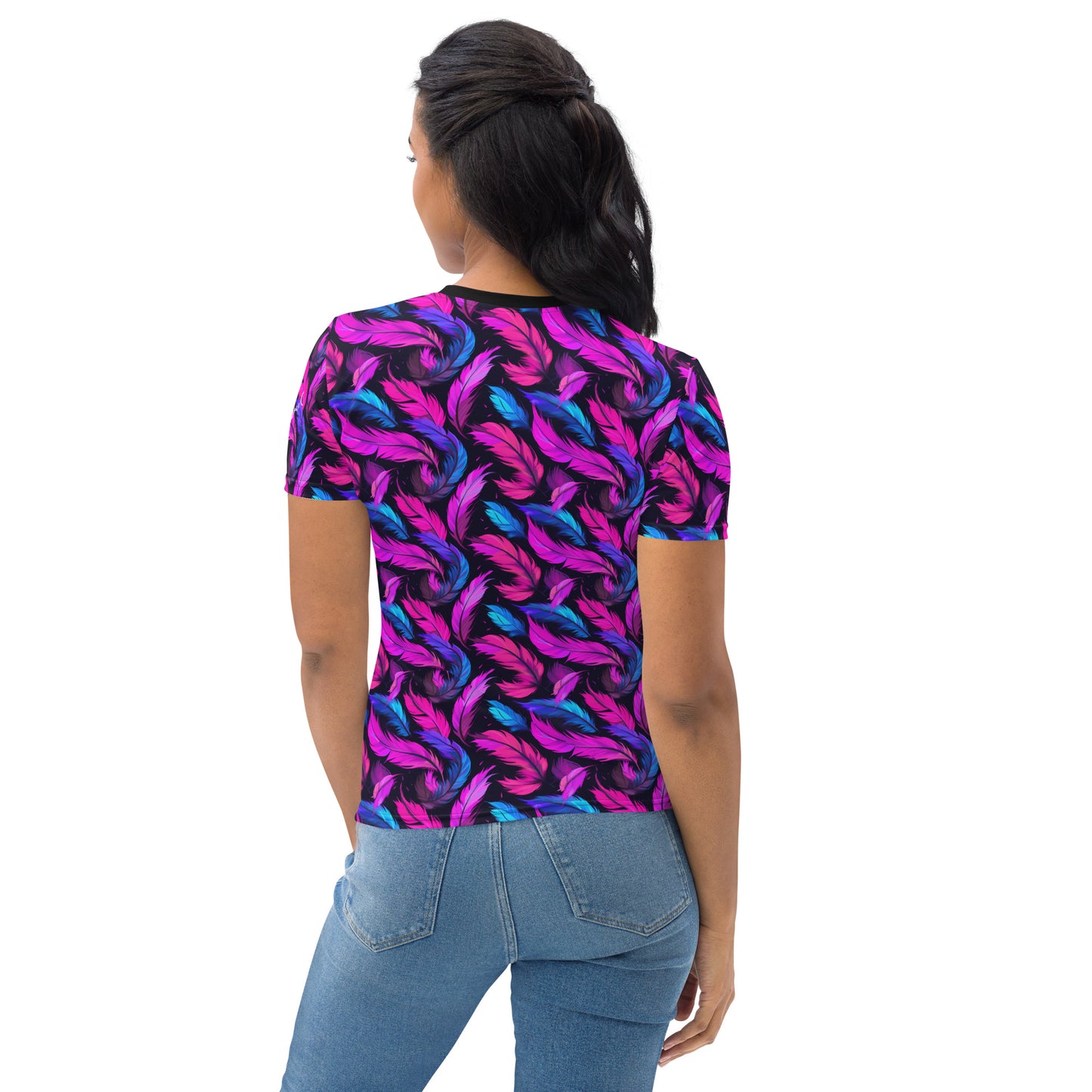 AllOver-Damen-T-Shirt - karibische Federn