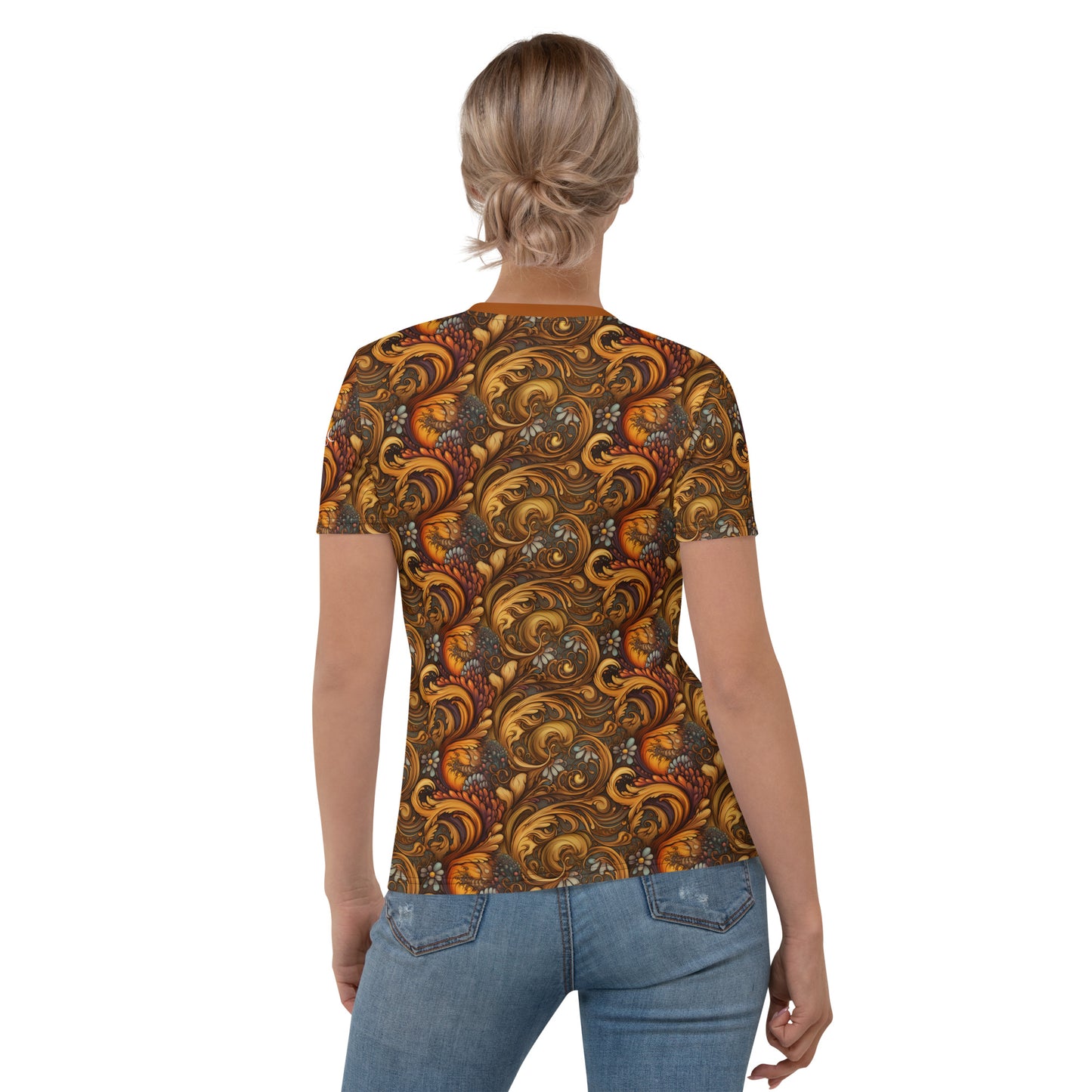AllOver-Damen-T-Shirt - Paisley-Herbstfarben