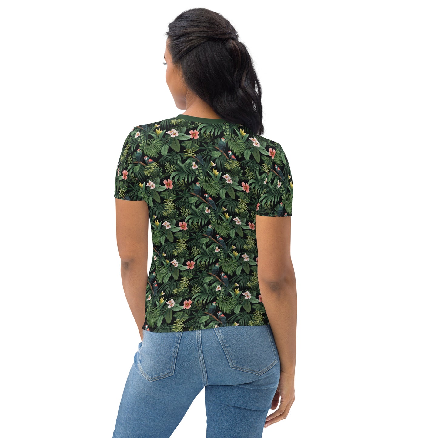 AllOver-Damen-T-Shirt - Papagei im Urwald