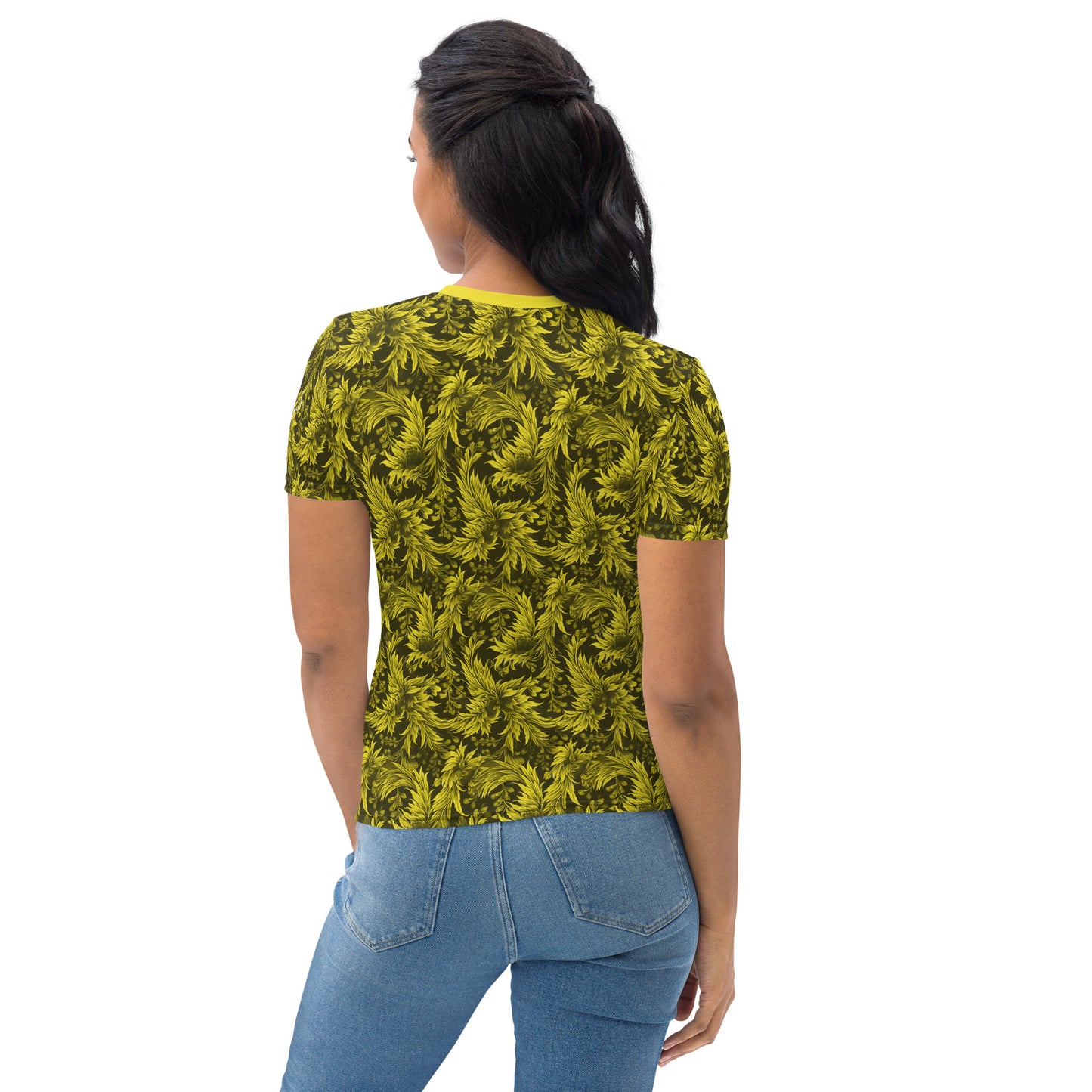 AllOver-Damen-T-Shirt - Exoticblüte-Gelb