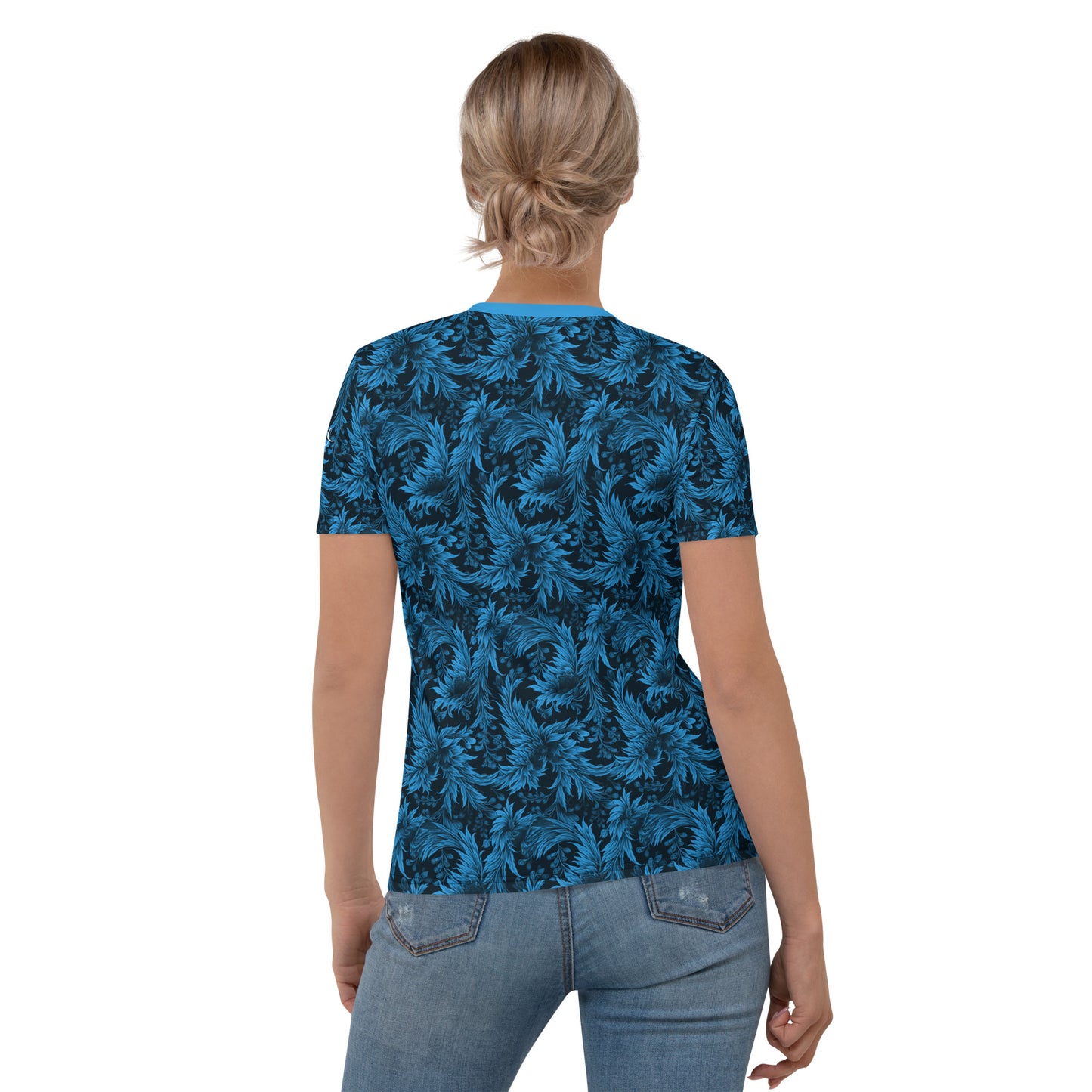 AllOver-Damen-T-Shirt - Exoticblüte-Blau