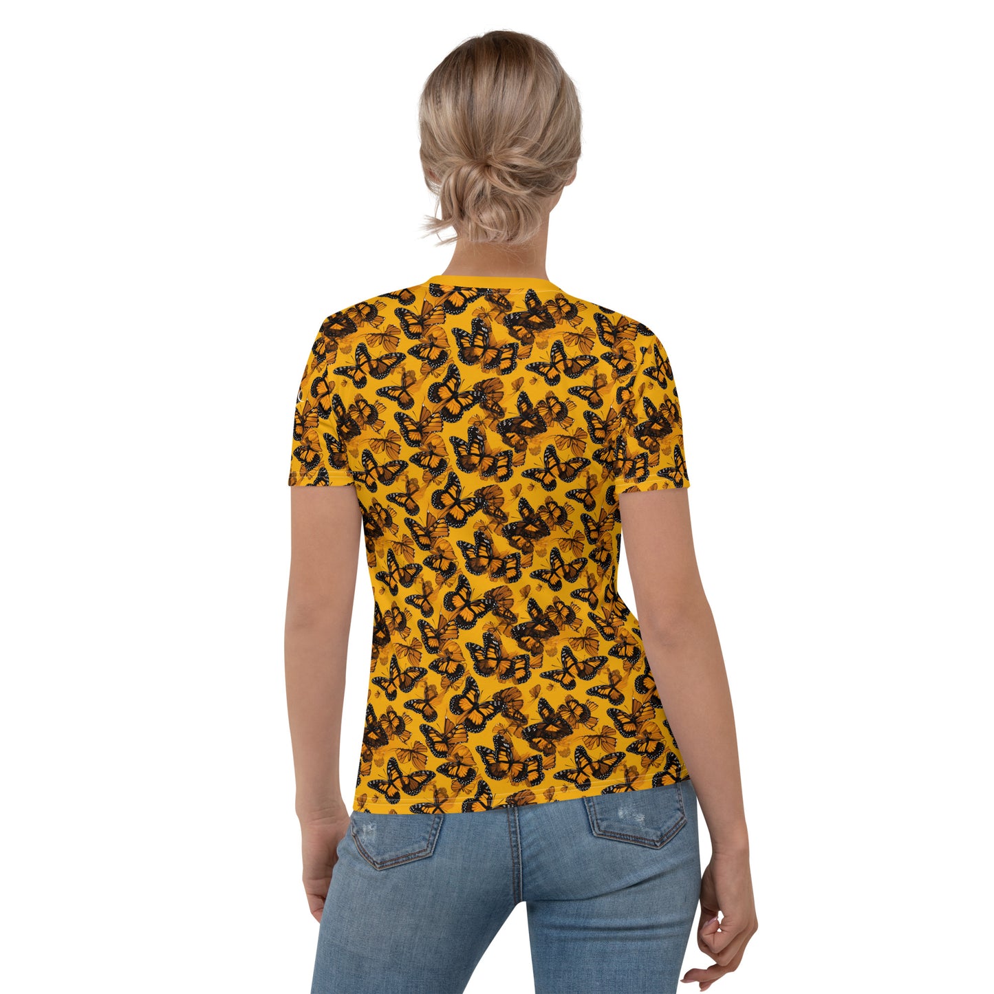 AllOver-Damen-T-Shirt - Schmetterlinge Gelb