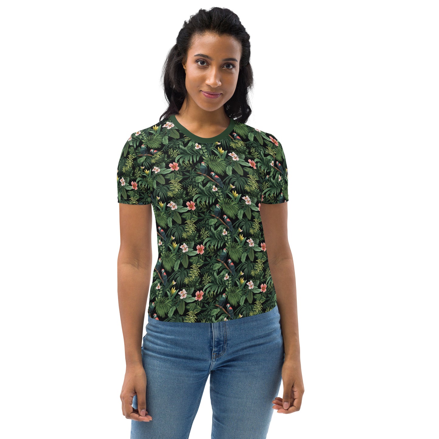 AllOver-Damen-T-Shirt - Papagei im Urwald