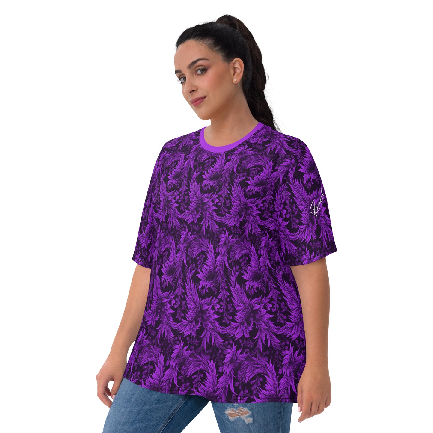 AllOver-Damen-T-Shirt - Exoticblüte-Violett