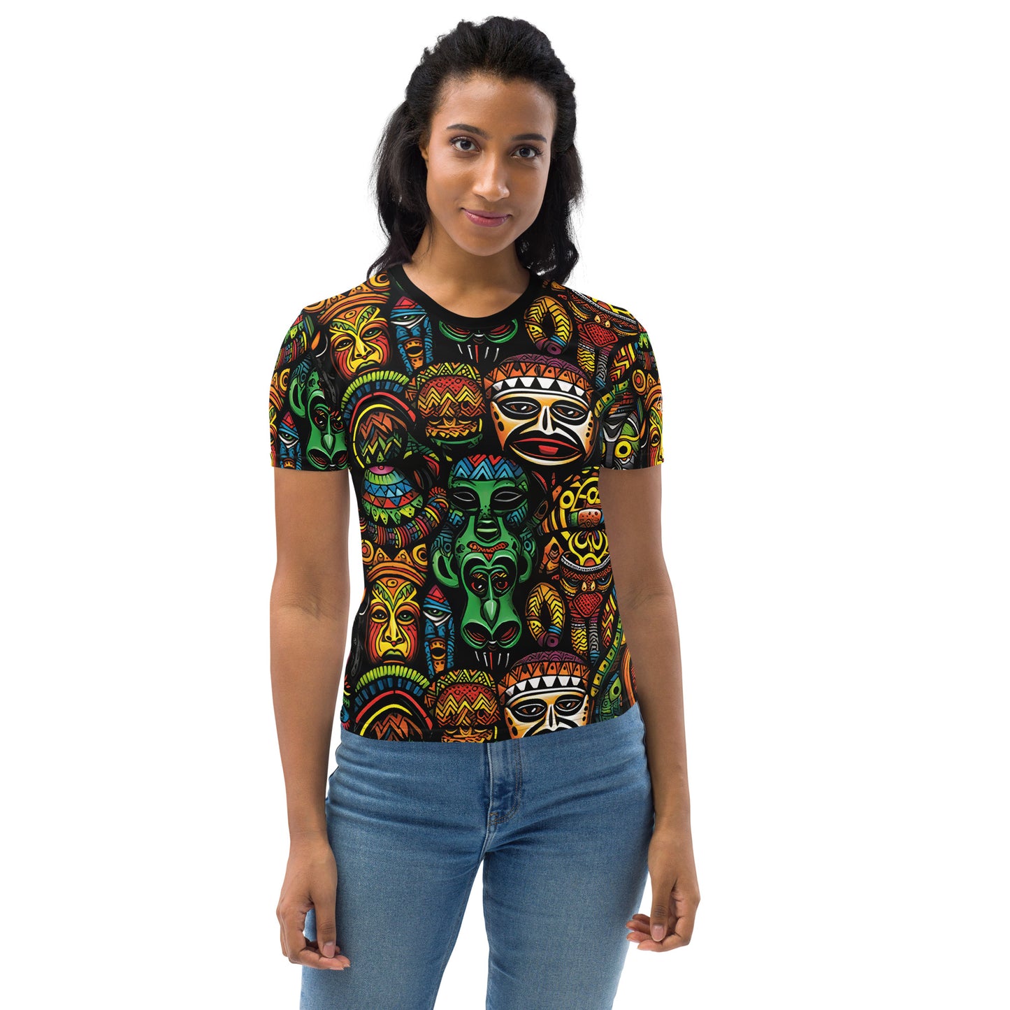 AllOver-Damen-T-Shirt - Afrikanische Masken