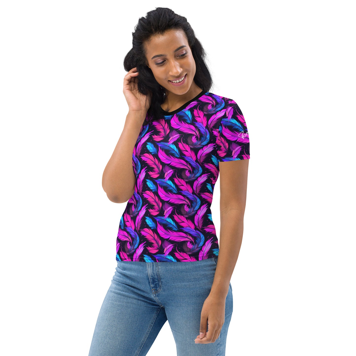 AllOver-Damen-T-Shirt - karibische Federn