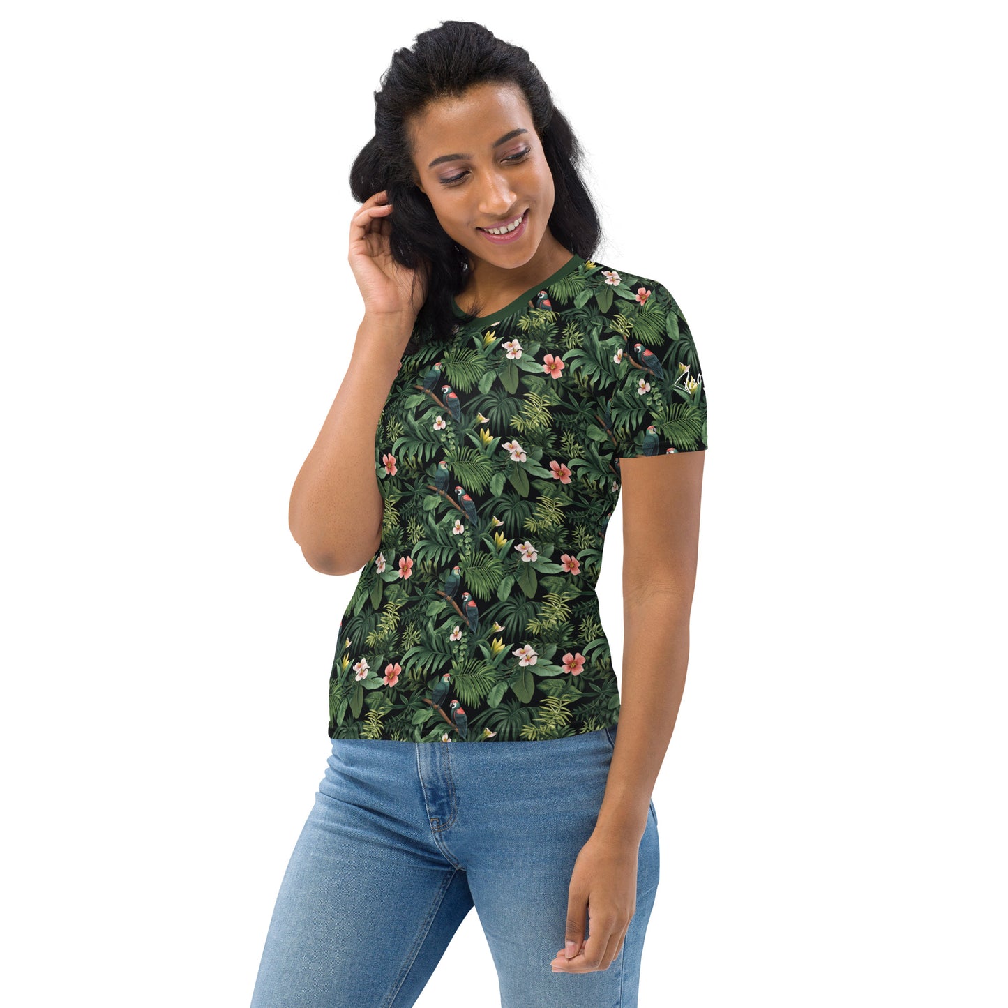 AllOver-Damen-T-Shirt - Papagei im Urwald