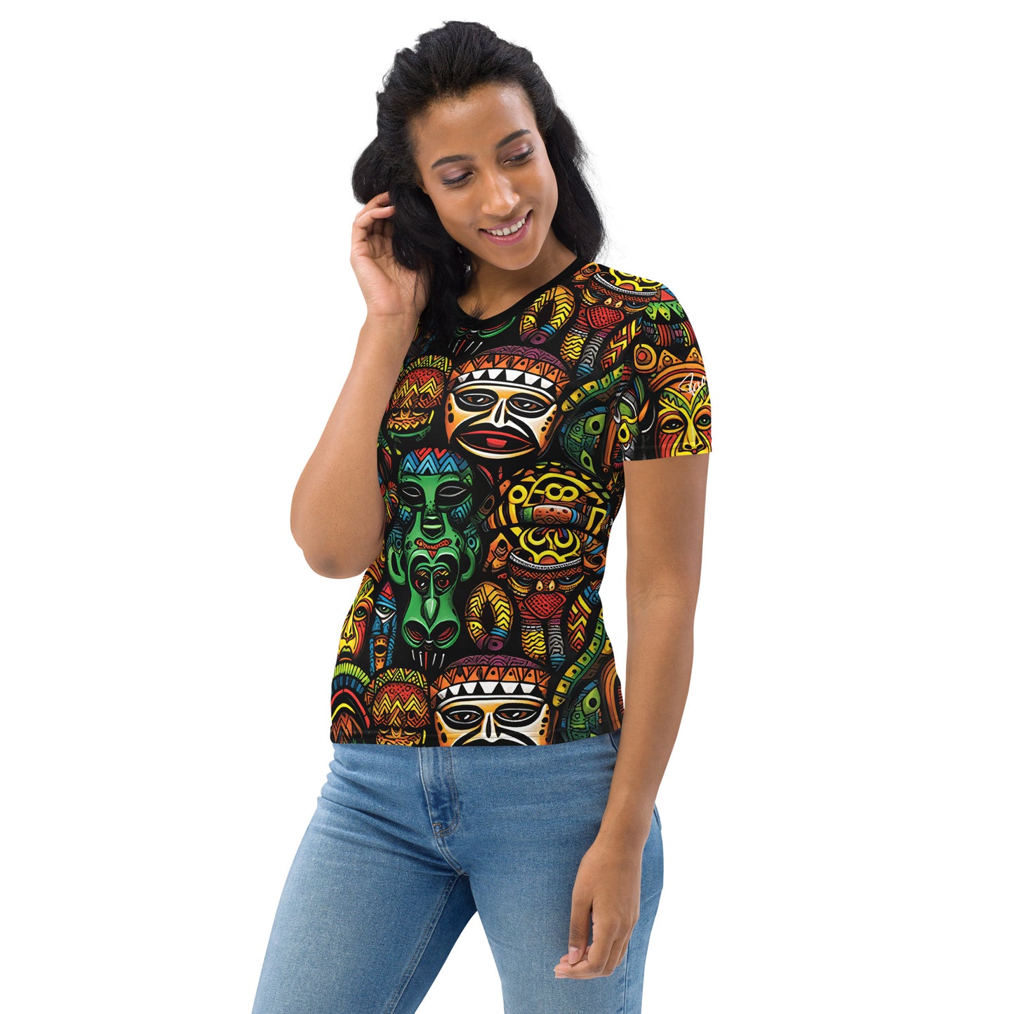 AllOver-Damen-T-Shirt - Afrikanische Masken