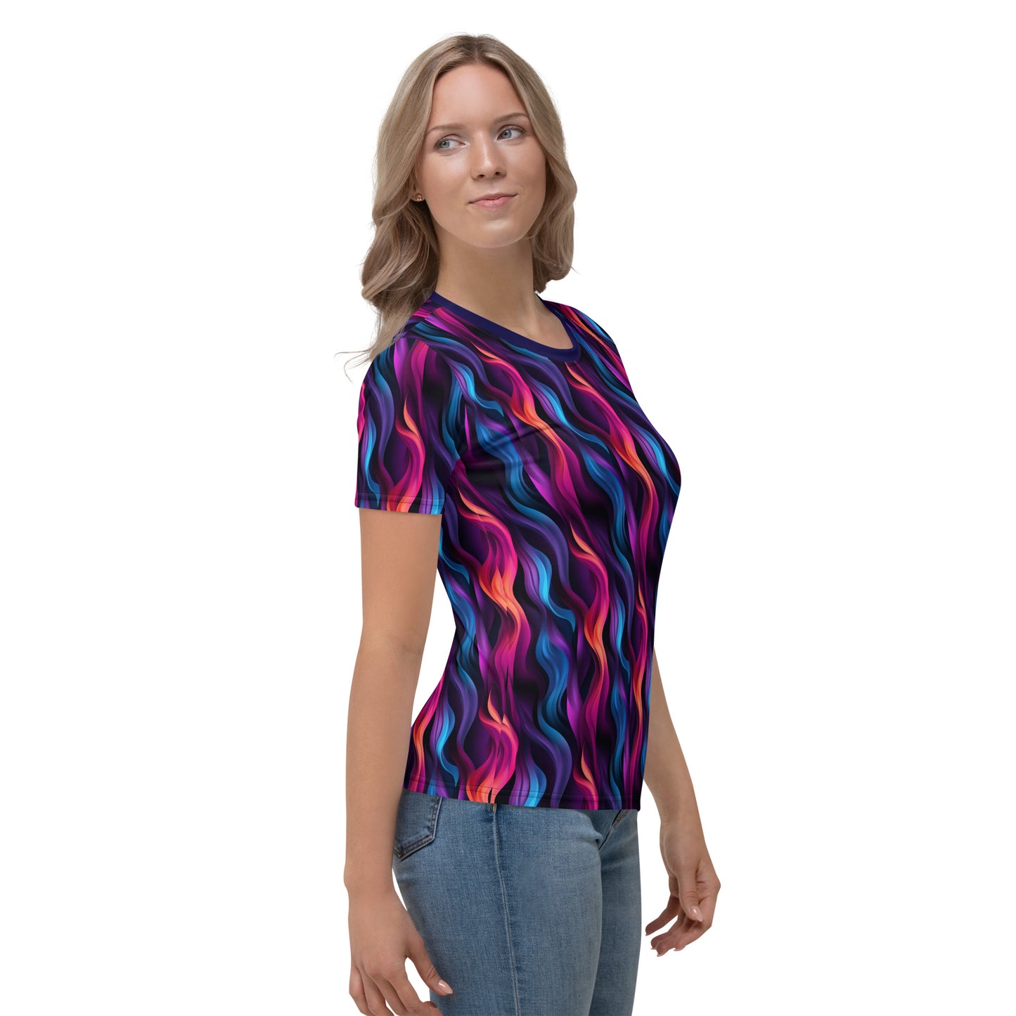 AllOver-Damen-T-Shirt - Feuerwellen