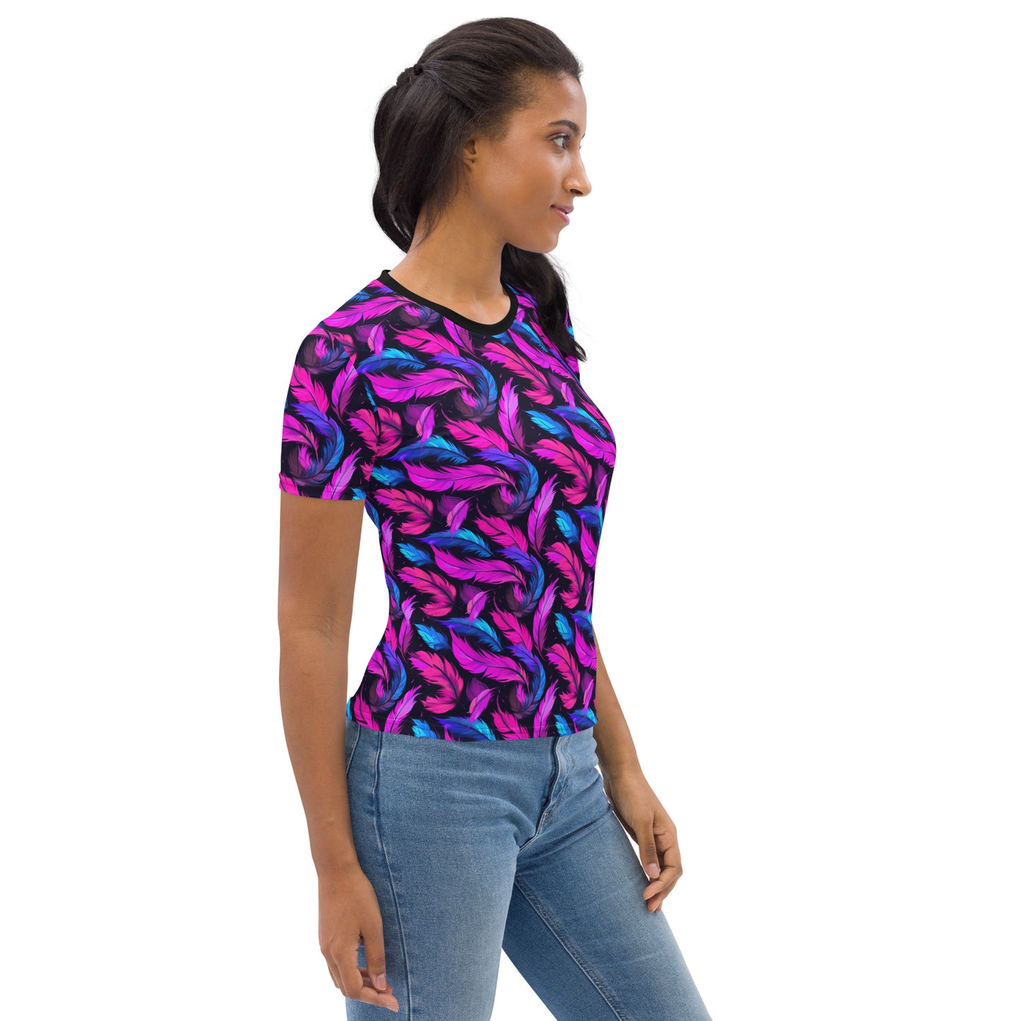 AllOver-Damen-T-Shirt - karibische Federn
