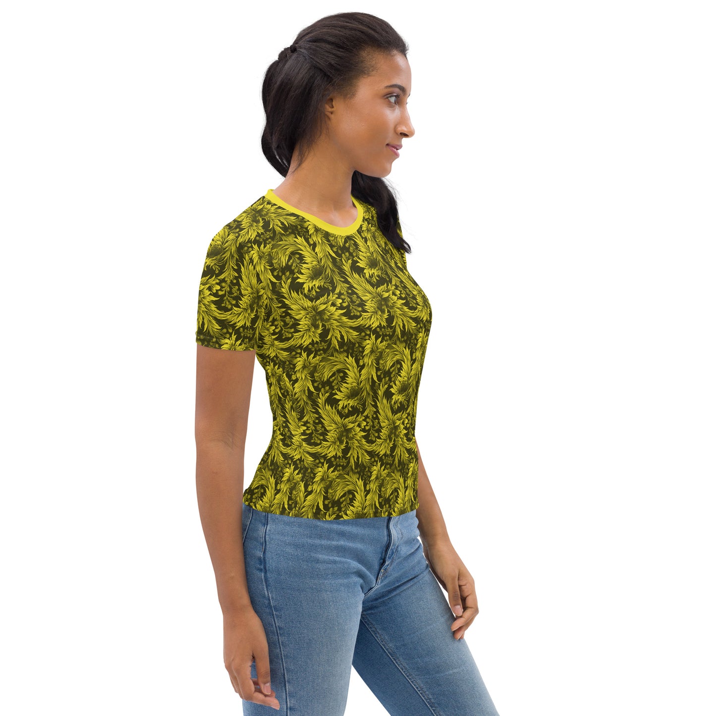 AllOver-Damen-T-Shirt - Exoticblüte-Gelb