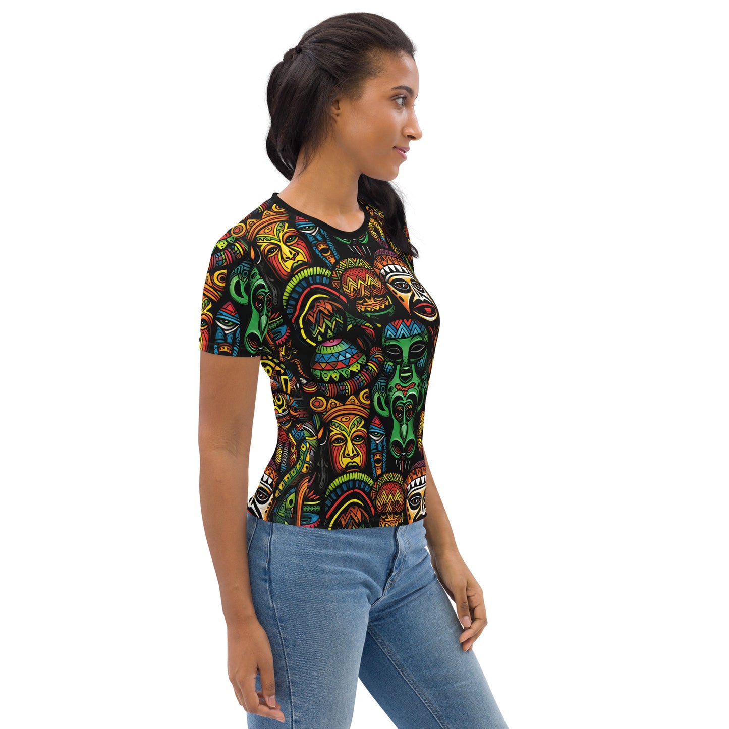 AllOver-Damen-T-Shirt - Afrikanische Masken