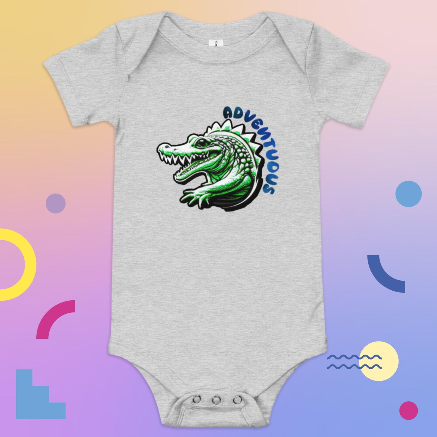 Kurzärmliger Baby-Einteiler - Aligator-Adventuous