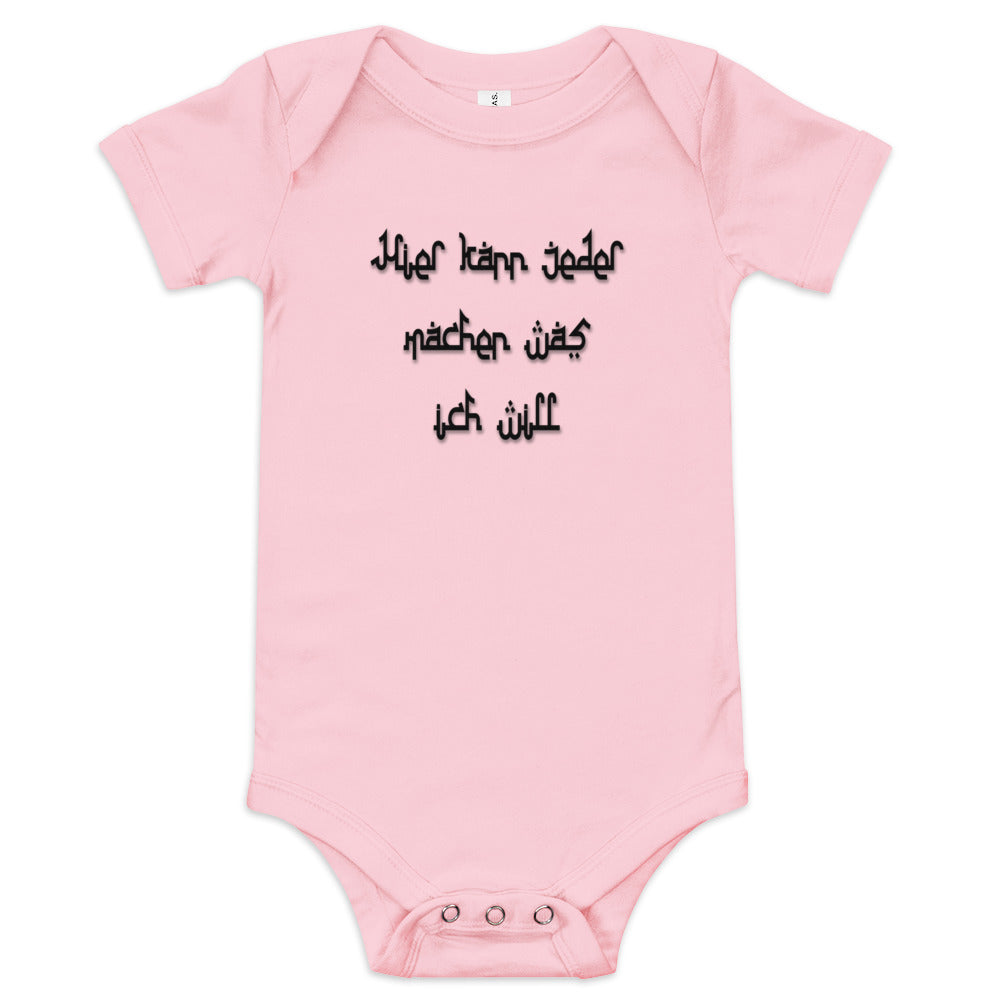 Kurzärmliger Baby-Einteiler - Hier kann jeder...