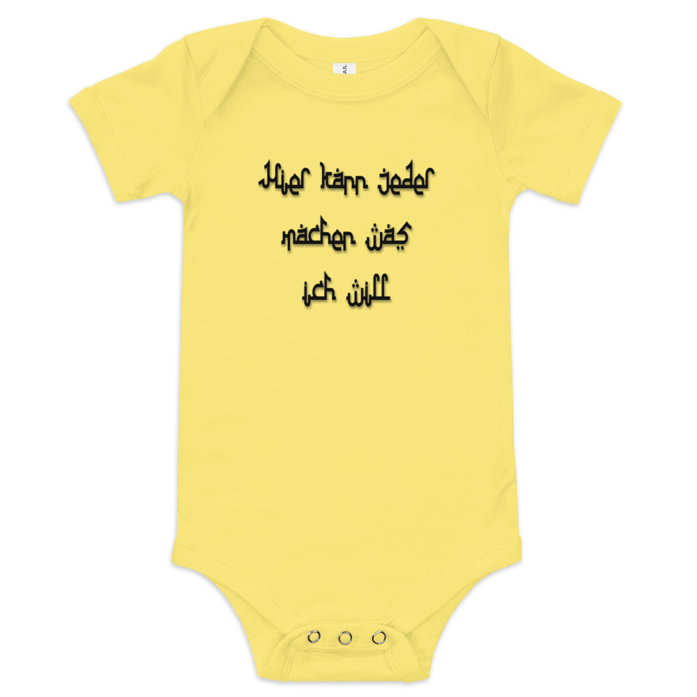 Kurzärmliger Baby-Einteiler - Hier kann jeder...