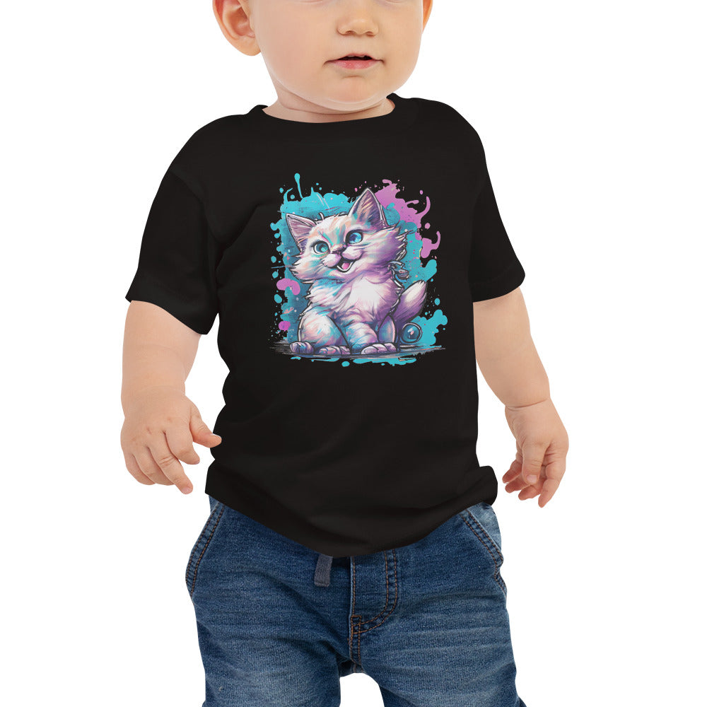Kurzärmeliges Baby-Jersey-T-Shirt - Cute Cat