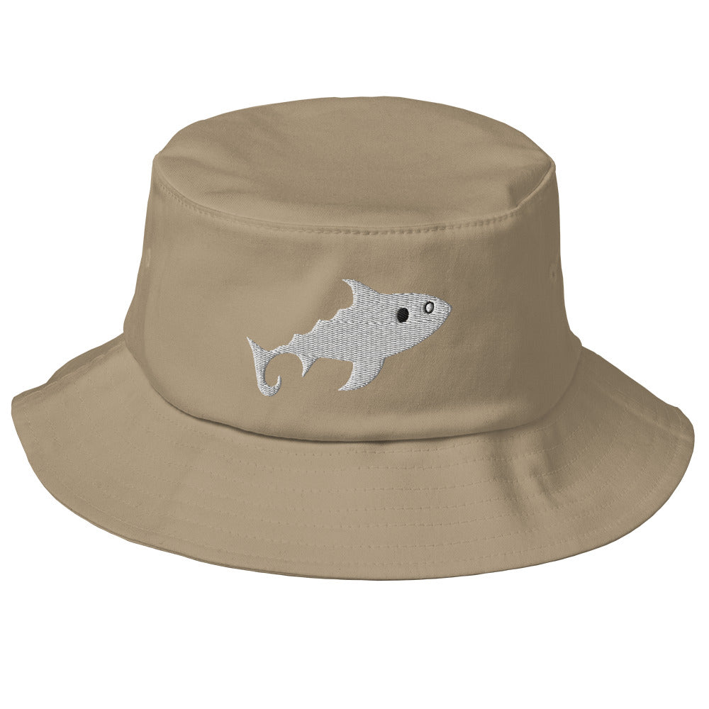 Old School-Fischerhut - Fisch weiss
