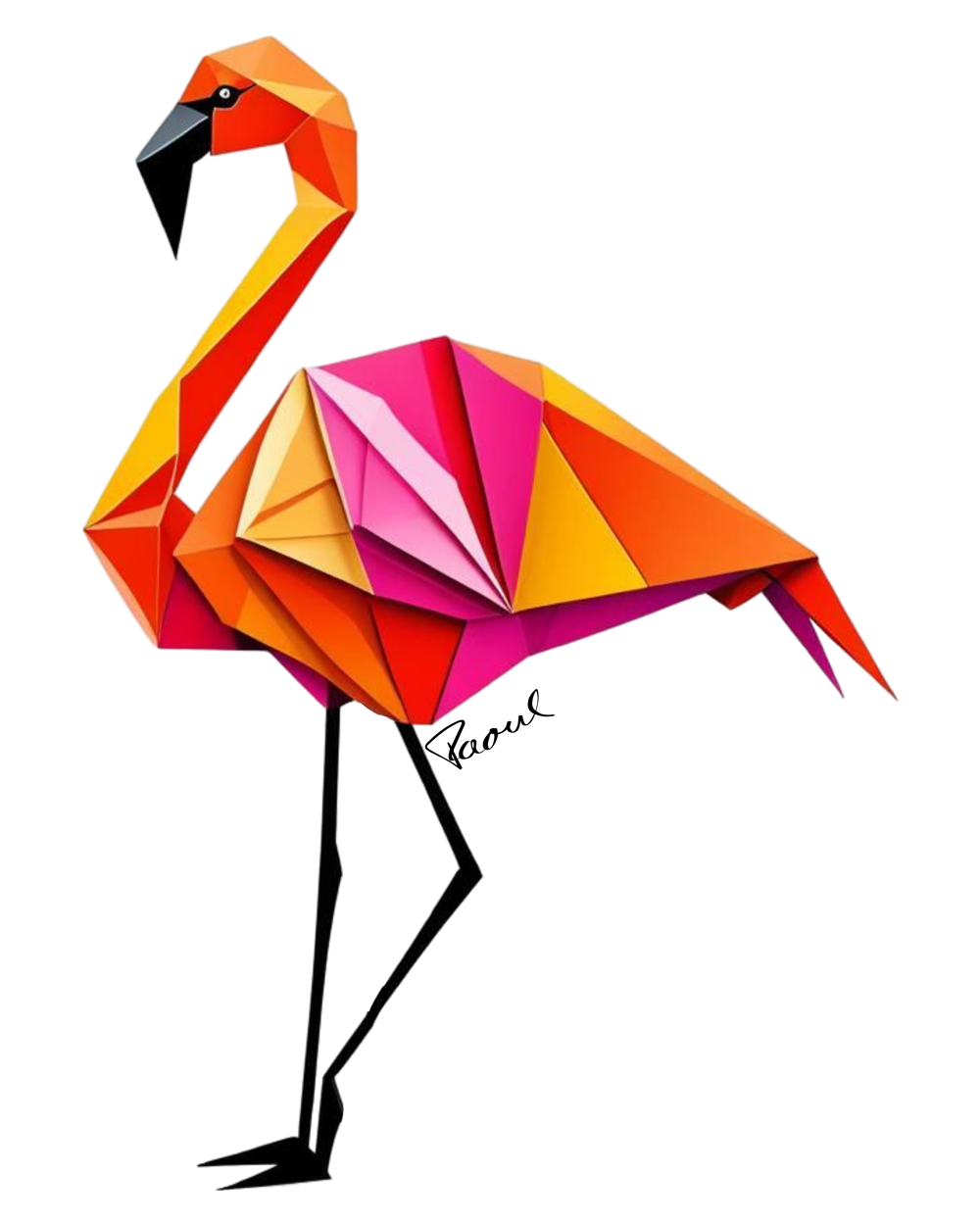 DryBlend® T-Shirt - Origami bunter Flamingo
