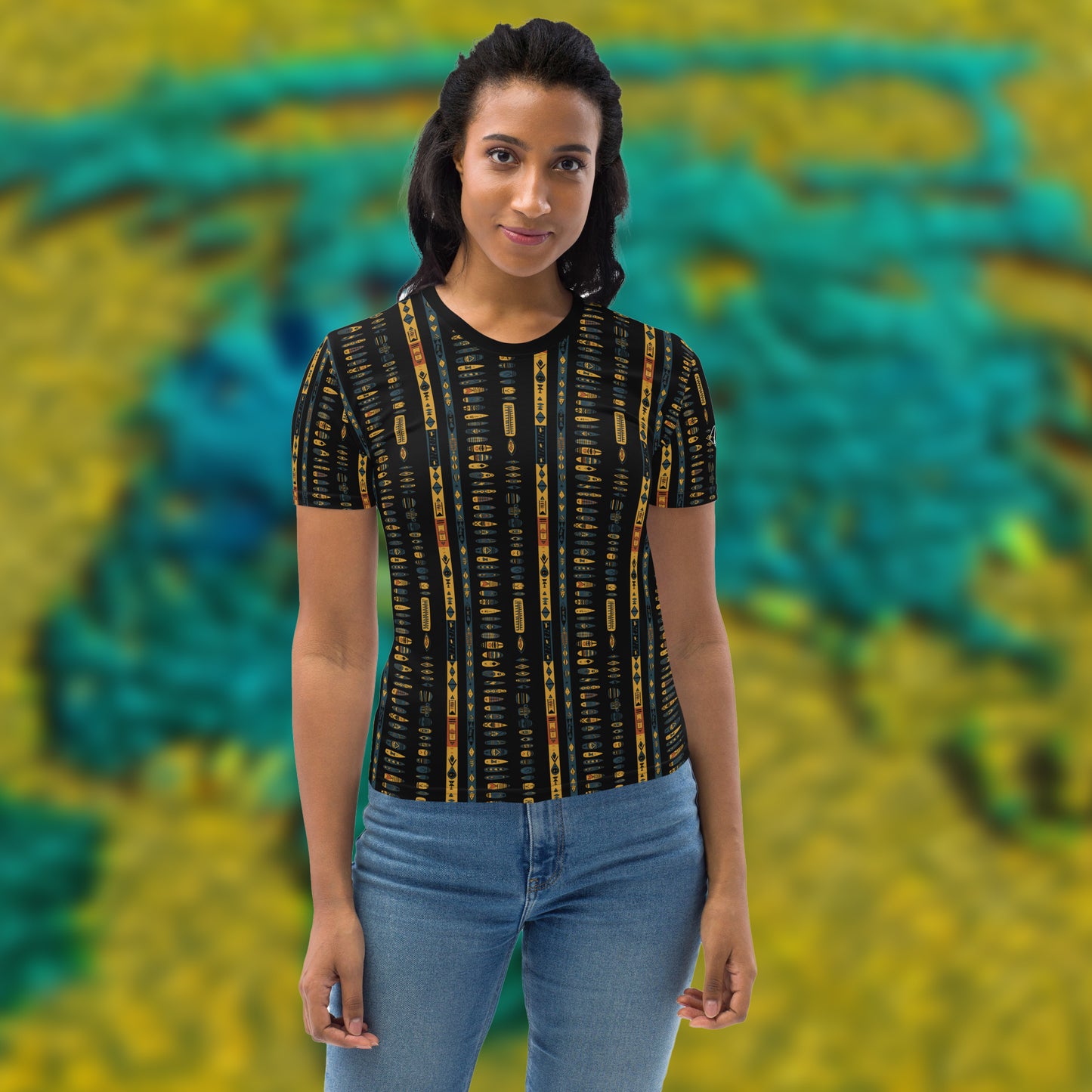 AllOver-Damen-T-Shirt - buntes Afrika