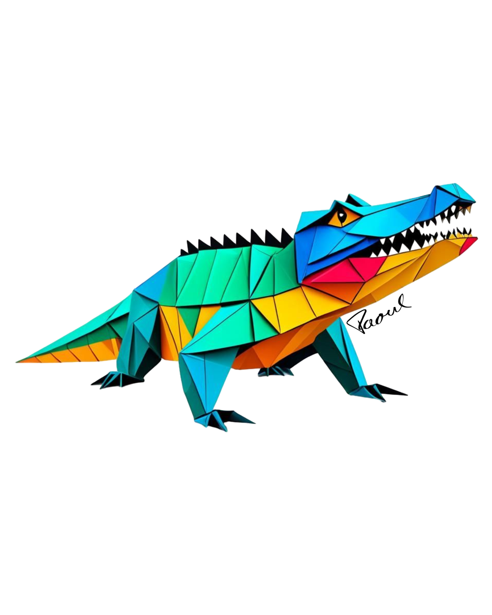 DryBlend® T-Shirt - Origami das bunte Krokodil