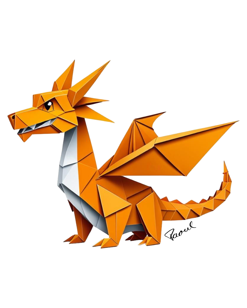 DryBlend® T-Shirt - Origami der gelbe Drache
